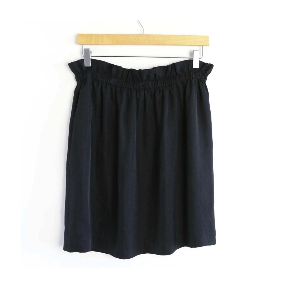 Club Monaco black mini paper bag skirt stretch waist satin versatile M 8 casual